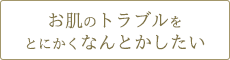 お肌のトラブルをとにかくなんとかしたい