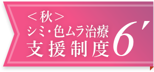 ＜秋＞シミ・色ムラ治療支援制度 6´