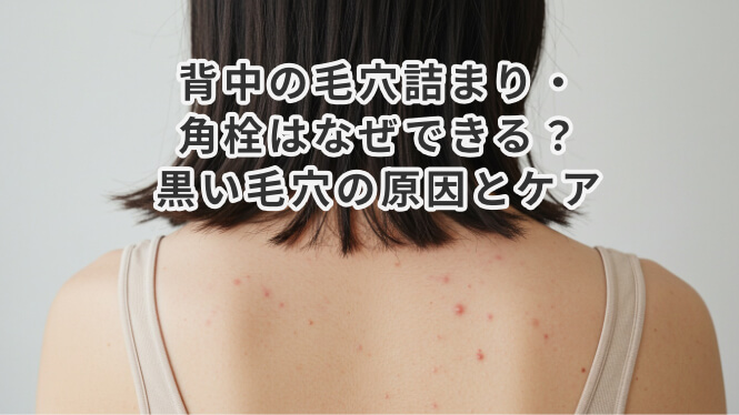 背中の毛穴詰まり・角栓はなぜできる?黒い毛穴の原因とケア