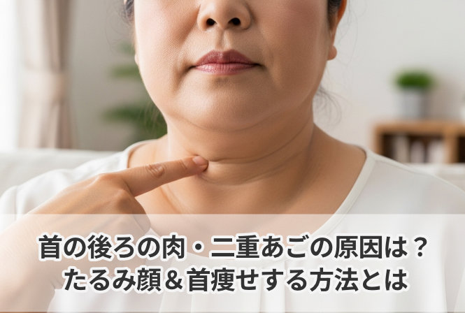 首の後ろの肉・二重あごの原因は?たるみ顔&首痩せする方法とは